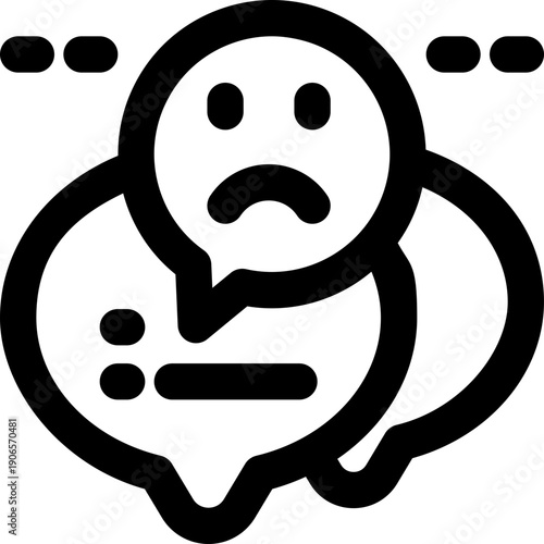 bad feedback line icon. Clean and minimalist vector icon for websites, mobile apps, presentations, and logos. Fully scalable and customizable for any project.