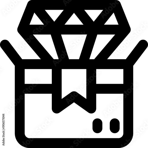 diamond line icon. Clean and minimalist vector icon for websites, mobile apps, presentations, and logos. Fully scalable and customizable for any project.