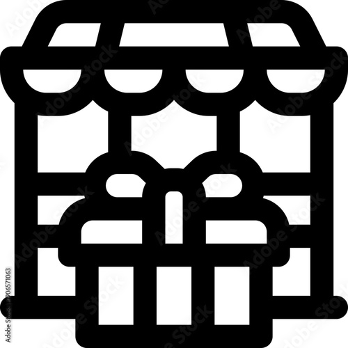 gift shop line icon. Clean and minimalist vector icon for websites, mobile apps, presentations, and logos. Fully scalable and customizable for any project.