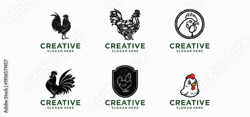 Chicken Farm Logo, Agriculture and Poultry Farming Symbol Design