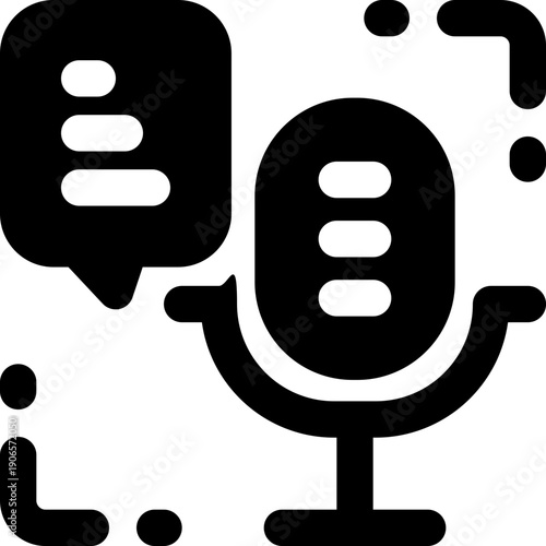 microphone glyph icon. strong and solid vector icon for websites, mobile interfaces, presentations, and visual branding. high quality and easy to edit.