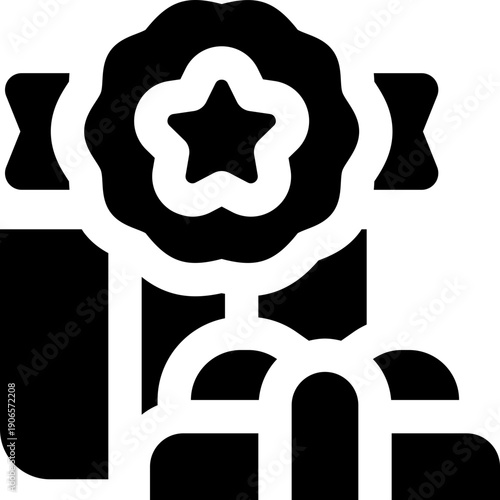 reward glyph icon. strong and solid vector icon for websites, mobile interfaces, presentations, and visual branding. high quality and easy to edit.