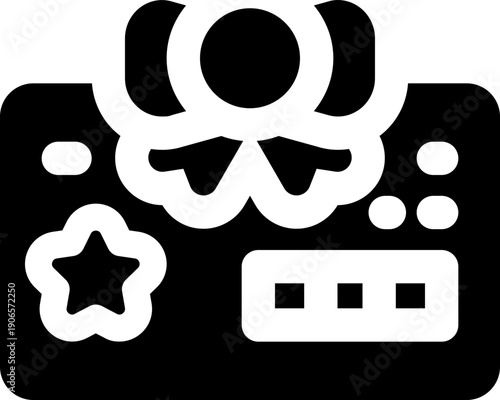 gift card glyph icon. strong and solid vector icon for websites, mobile interfaces, presentations, and visual branding. high quality and easy to edit.