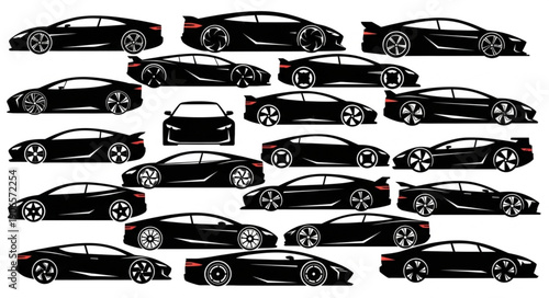 Collection of Sleek Sports Car Silhouettes.