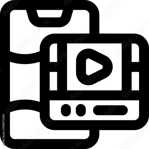 video player line icon. Clean and minimalist vector icon for websites, mobile apps, presentations, and logos. Fully scalable and customizable for any project.