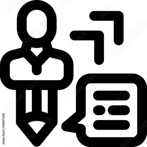 writer line icon. Clean and minimalist vector icon for websites, mobile apps, presentations, and logos. Fully scalable and customizable for any project.