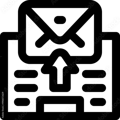 newsletter line icon. Clean and minimalist vector icon for websites, mobile apps, presentations, and logos. Fully scalable and customizable for any project.