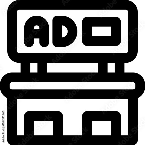 rooftop line icon. Clean and minimalist vector icon for websites, mobile apps, presentations, and logos. Fully scalable and customizable for any project.