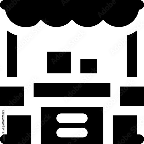 advertising stand glyph icon. Strong and solid vector icon for websites, mobile interfaces, presentations, and visual branding. High quality and easy to edit.