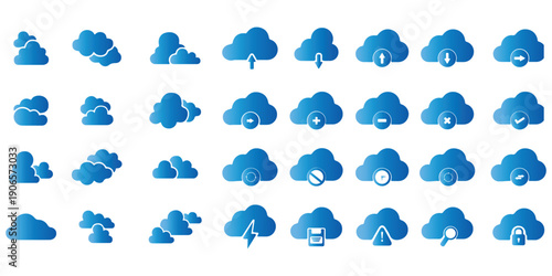 Cloud computing icon. Line, glyph and filled outline colorful version, abstract cloud outline and filled vector sign. Cloud icon. Vector illustration.