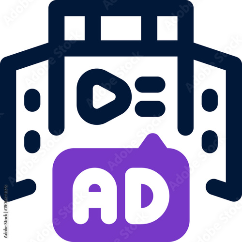 advertisement duotone icon. Sleek and modern vector icon for websites, mobile apps, marketing materials, and corporate design. Fully scalable and ready to use.