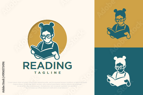 Kids Graduation Logo with Woman design . vector illustration