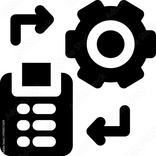 implementation glyph icon. Strong and solid vector icon for websites, mobile interfaces, presentations, and visual branding. High quality and easy to edit.