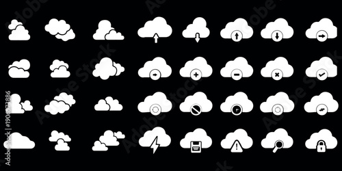 Cloud icon. Cloud weather sign collection. Nature cloud bubble elements. Stock vector