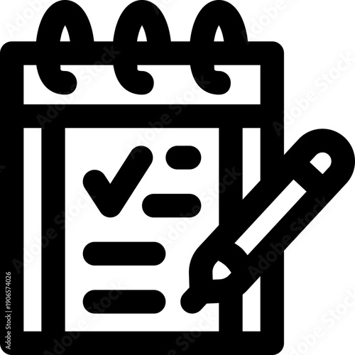 take note line icon. Clean and minimalist vector icon for websites, mobile apps, presentations, and logos. Fully scalable and customizable for any project.