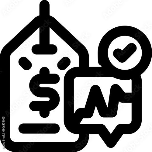 price tracker line icon. Clean and minimalist vector icon for websites, mobile apps, presentations, and logos. Fully scalable and customizable for any project.