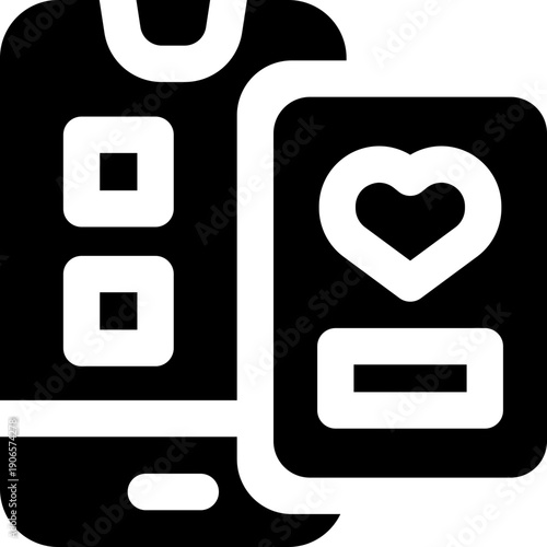 app wishlist glyph icon. Strong and solid vector icon for websites, mobile interfaces, presentations, and visual branding. High quality and easy to edit.