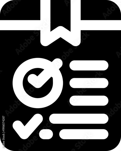 checklist glyph icon. Strong and solid vector icon for websites, mobile interfaces, presentations, and visual branding. High quality and easy to edit.