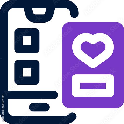 app wishlist duotone icon. Sleek and modern vector icon for websites, mobile apps, marketing materials, and corporate design. Fully scalable and ready to use.