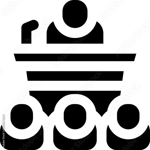 conference glyph icon. Strong and solid vector icon for websites, mobile interfaces, presentations, and visual branding. High quality and easy to edit.