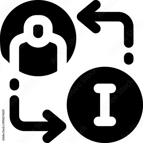 sharing information glyph icon. Strong and solid vector icon for websites, mobile interfaces, presentations, and visual branding. High quality and easy to edit.