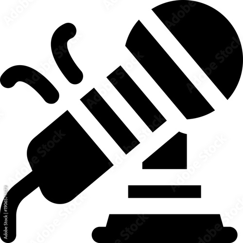 microphone glyph icon. Strong and solid vector icon for websites, mobile interfaces, presentations, and visual branding. High quality and easy to edit.