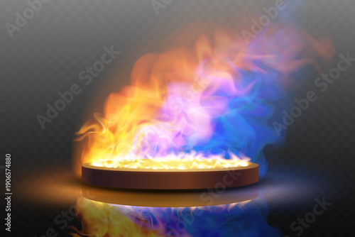 The effect of a hot podium and light energy.