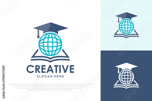 Global Education Logo Design . vector illustration
