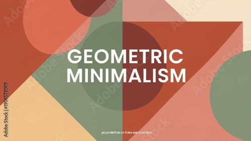 Wallpaper Mural Geometric Minimalism Abstract Design with Overlapping Shapes and Text. Torontodigital.ca