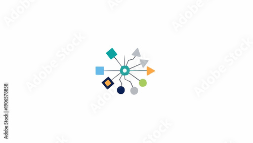 Colorful network connection hub system.