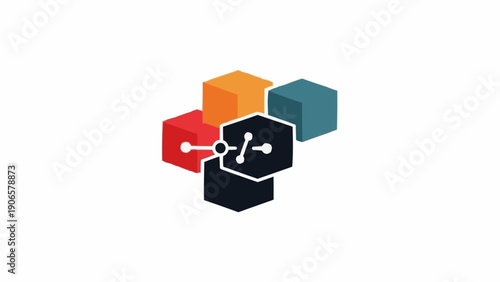 Colorful puzzle pieces fit together.