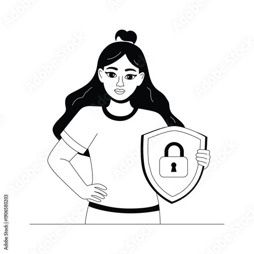 A visually engaging glyph illustration of web security and data protection concept