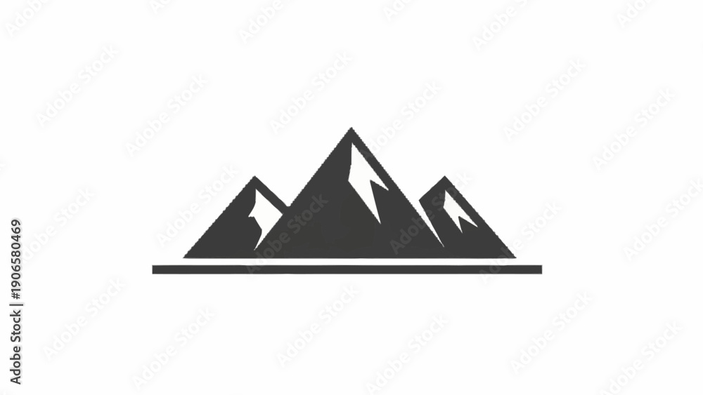 custom made wallpaper toronto digitalMinimalist Mountain Range Icon Design.