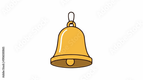Photos Golden Bell Illustration with Clapper Inside.