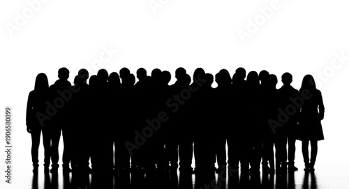 silhouette of a crowd