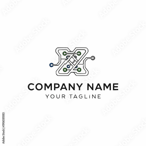 Wallpaper Mural Modern Technology Circuit Board Logo Design. Torontodigital.ca