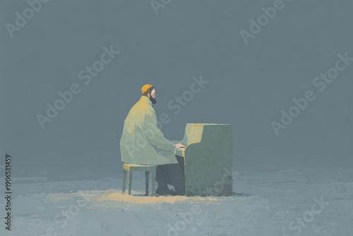 A man standing on top of a snow covered hill