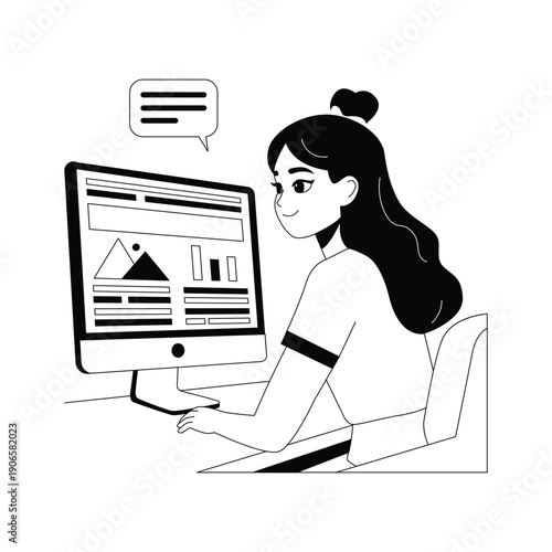 A visually appealing glyph illustration of website analytics and data visualization