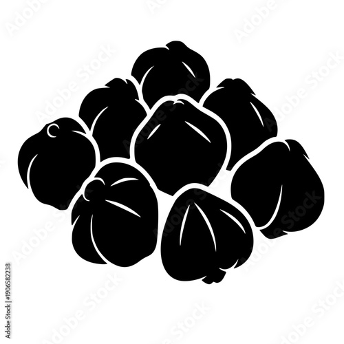 Simple Alcaparras Pile Black Silhouette Icon Vector