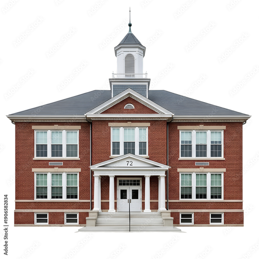 Obraz premium Historic red brick school building