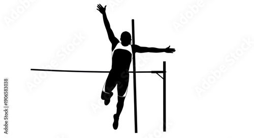 High Jump Silhouette Athlete Over Bar