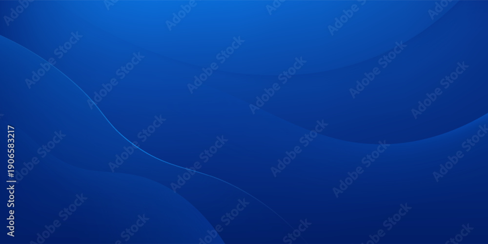 Fototapeta premium Abstract blue gradient background with smooth flowing wave shapes and soft curves.