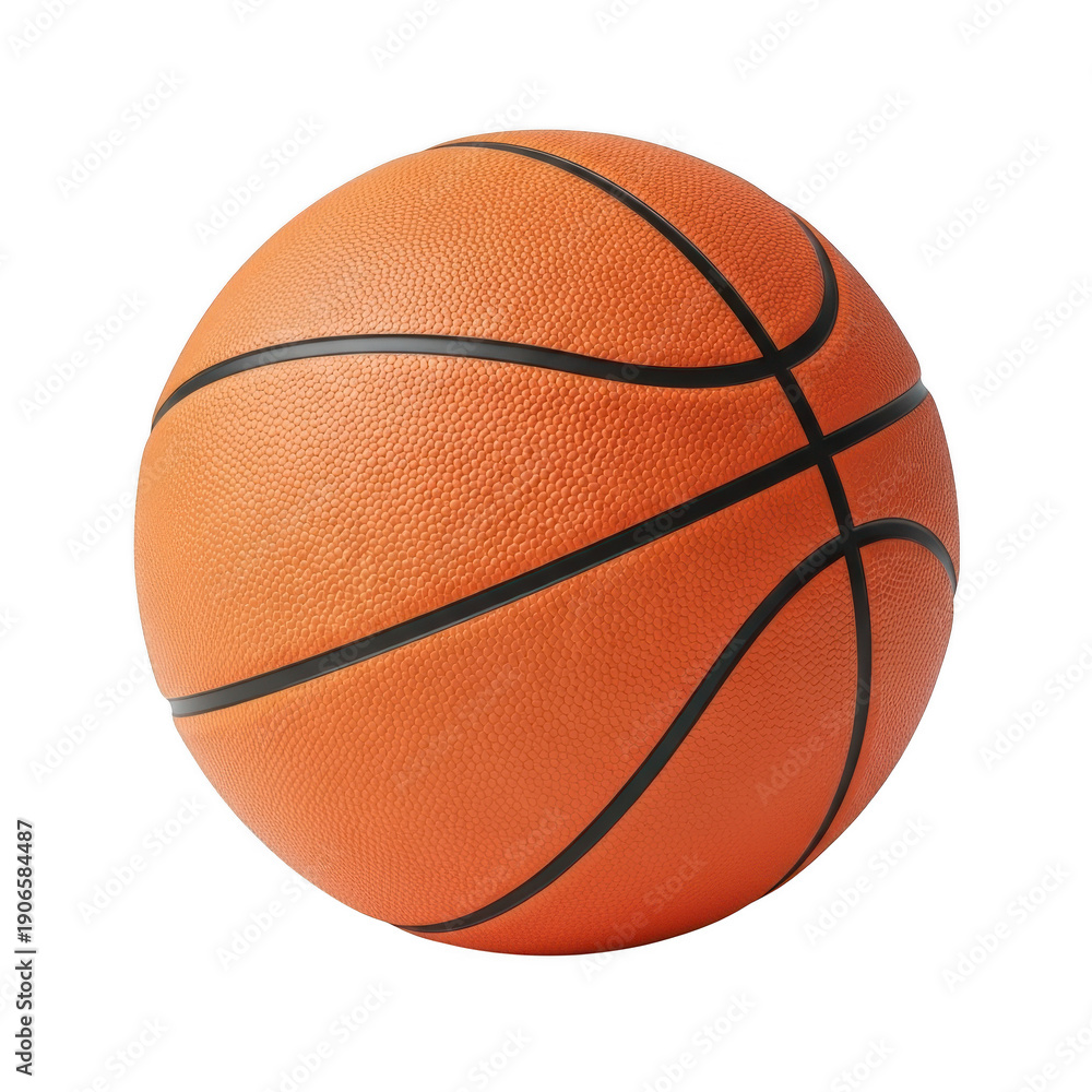 Fototapeta premium Orange basketball with black lines isolated on transparent background