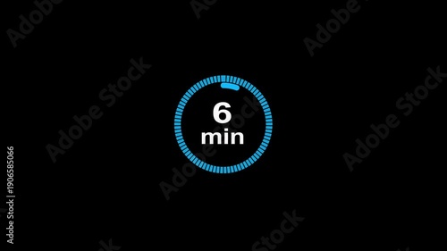 11 minute circle clock icon animation, circular arrow with 11 minute text animation. Digital and analog clock 11 minutes reminder 4k video motion graphic.