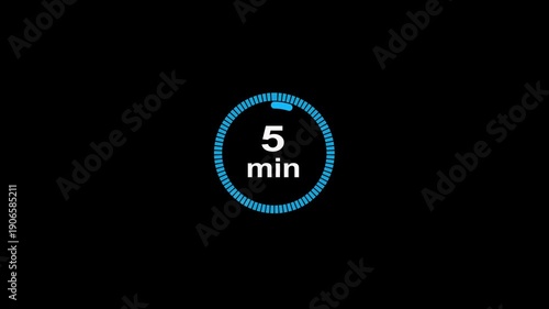 16 minute circle clock icon animation, circular arrow with 16 minute text animation. Digital and analog clock 16 minutes reminder 4k video motion graphic.