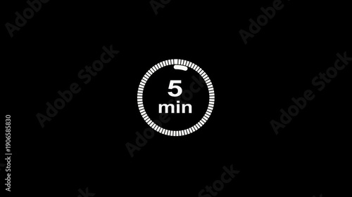 26 minute circle clock icon animation, circular arrow with 48 minute text animation. Digital and analog clock 48 minutes reminder 4k video motion graphic.