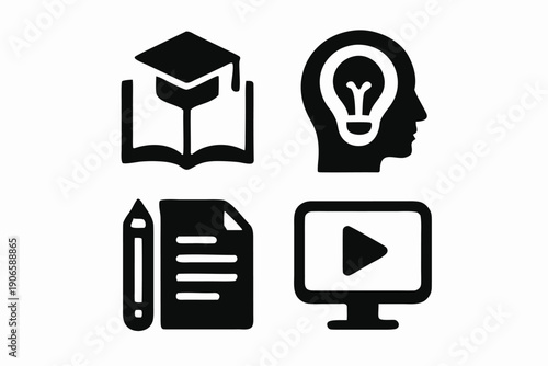  Knowledge Growth Symbol Design, Academic Success Visual Icon