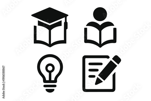  Knowledge Growth Symbol Design, Academic Success Visual Icon