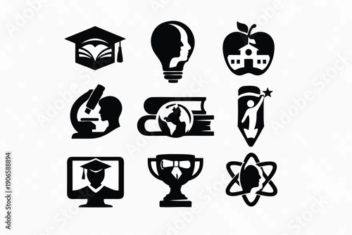  Knowledge Growth Symbol Design, Academic Success Visual Icon
