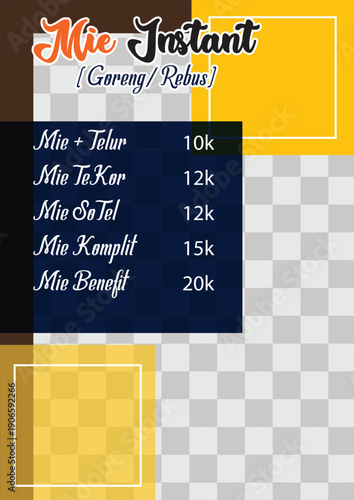 Mie Instant Menu Coffee Shop